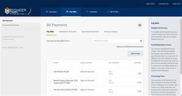 online banking screen with ill payment